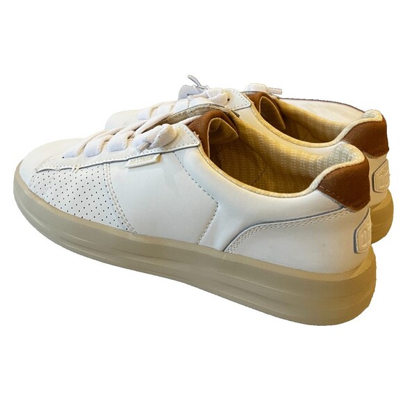 NEW Hey Dude Size 8 Karina Duo Classic White / Tan Sneaker Lace Up Women's NWT - Picture 9 of 13
